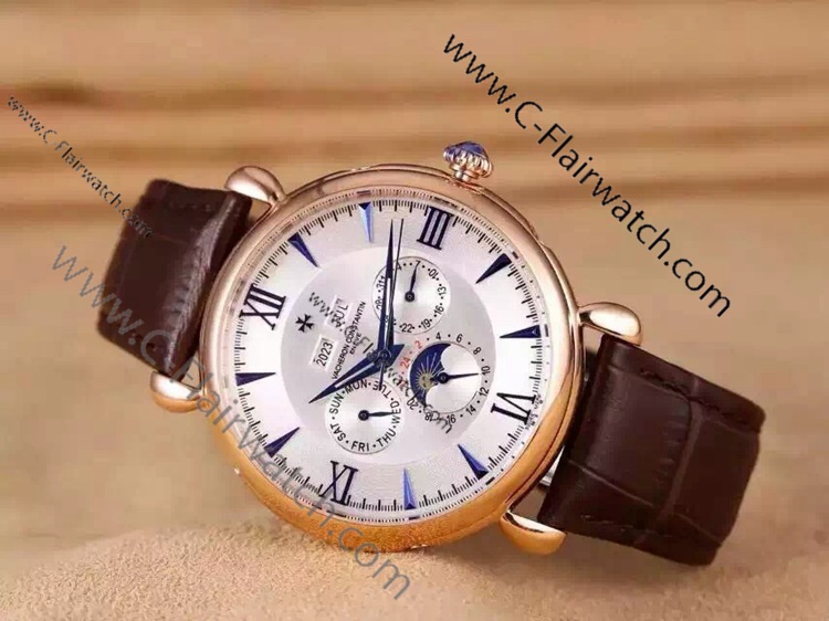 Vacheron Constantin Replica Watch Moon Phase Rose Gold 002